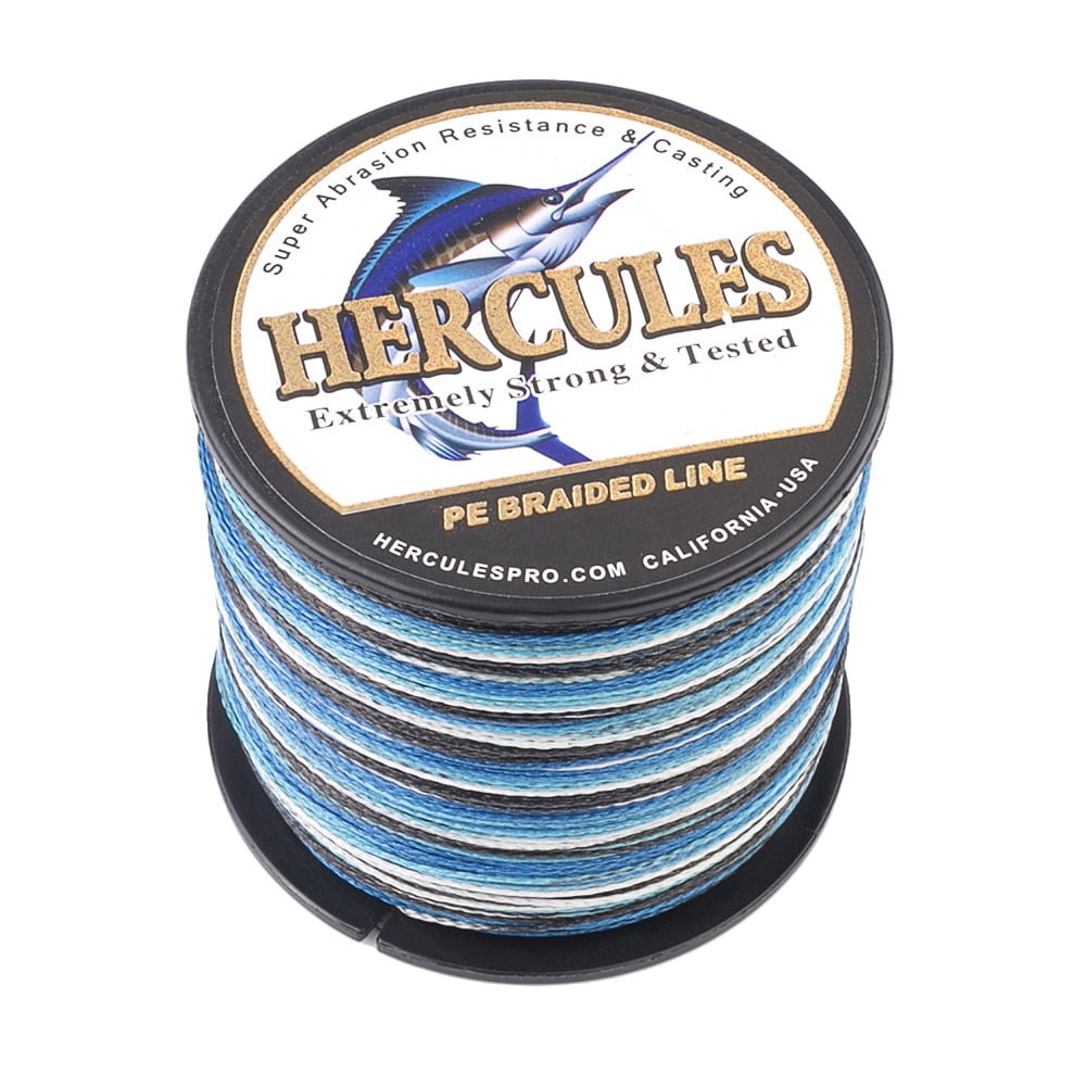 HERCULES Super Strong 300M 328 Yards Braided Fishing Line 70 LB Test for Saltwater Freshwater PE Braid Fish Lines 4 Strands - Blue Camo, 70LB (31.8KG), 0.44MM