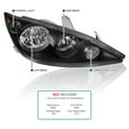 thumbnail image 3 of Spec-D Tuning Black Headlights Compatible with 2005-2006 Toyota Camry, L+R Pair Head Light Lamp Assembly, 3 of 6