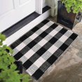 thumbnail image 5 of Tapis à Carreaux Noir et Blanc 100 % Coton Tapis de Porche, 5 of 5