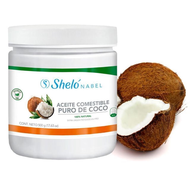 Aceite De Coco Extra Virgen Orgánico Prensado En Frio 500 Gr Shelo Nabel Aceite de Coco Extra Virgen