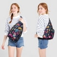 thumbnail image 3 of Gamer Gift Sling Backpack - Digital Loading Screen & Strategy Mode Pattern, Fashionable Water-Resistant Pack for Students, 3 of 4
