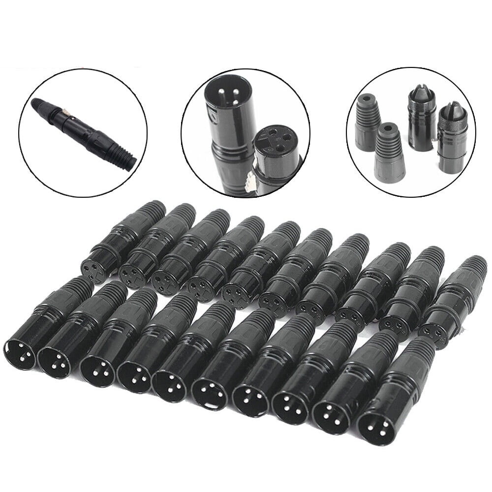 Cocobaby 10/20/30/40Pair Microphone Connector XLR DMX 3 Pin Male&Female MIC Connector Plug Audio