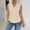 Khaki, variant on Women's Summer Stretch Linen Cami Top Pearl Lapel Button Front Sleeveless Casual Top Khaki S