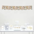 thumbnail image 2 of Peach Coral Kraft Brown Rustic Floral Garden Party Wedding, Hanging Pennant Party Banner with String, Graphics Only, 2 of 2
