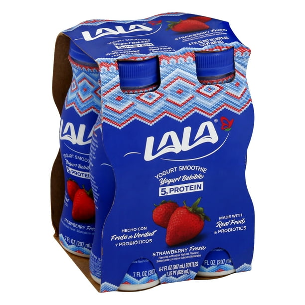 LALA Wild Strawberry Probiotic Yogurt Drink, 7 oz Bottles (Pack of 4