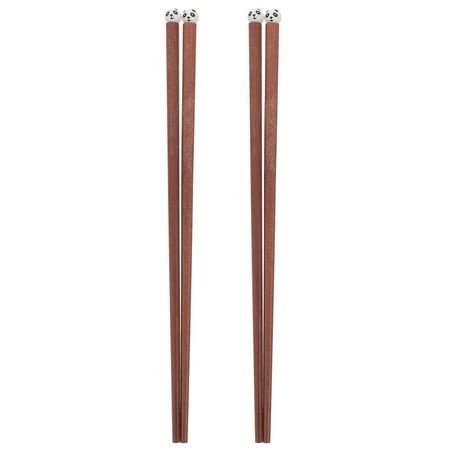 

2 Pairs Wood Chopsticks Cartoon Panda Chopsticks Reusable Non-slip Chopsticks