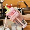 thumbnail image 2 of Flower Tea Cup Plastic Straw Cup With Handle Flower Tea Cup Outdoor Portable Large Capacity Men And Women Straw Cups, 2 of 6