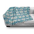 thumbnail image 3 of Snail Soft Flannel Fleece Blanket, Cartoon Silhouette Snail Pattern on Background with Floral Leaves Print, Cozy Plush for Indoor and Outdoor Use, 60" x 80", White Blue and Turquoise, by Ambesonne, 3 of 6
