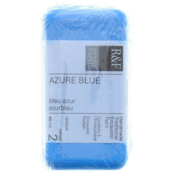 R&F Handmade Paints Encaustic Paint Cake, 40ml, Azure Blue