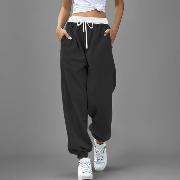 SNKSDGM Women's Plus Work Pants Women High Waisted Wide Leg White Linen Pants Women Tall Women Bottom Sweatpants Joggers Pants Workout High Waisted Yoga Pants with Pockets