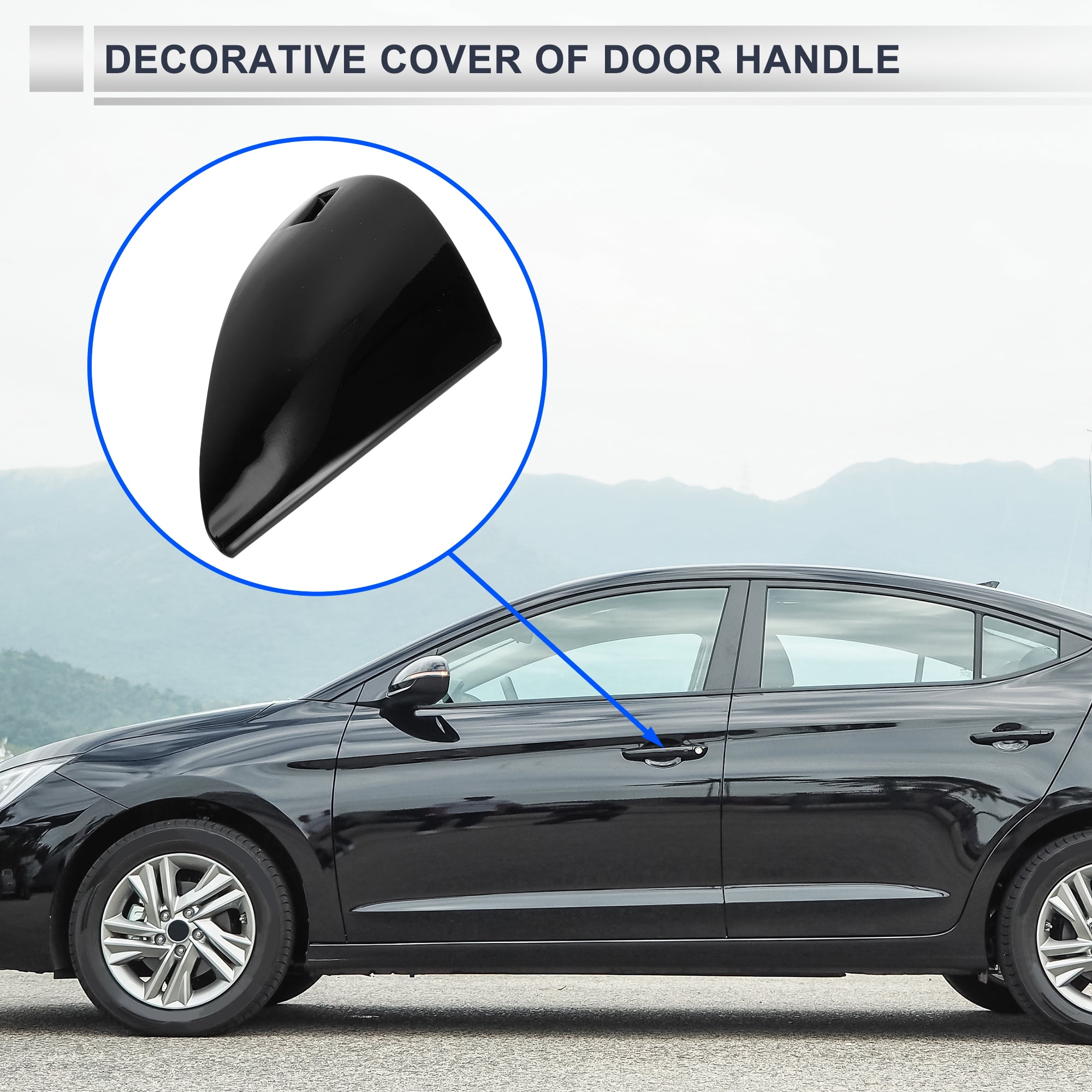 Unique Bargains Front Left Door Handle Cap Cover for Hyundai Elantra MK7 Black