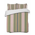 thumbnail image 2 of Colorful Striped Full Size Down Alternative Comforter, Lightweight Comforter Quilt Bedding Set with Pillow Shams Sage Green Pink White Vertical Lines All Seasons Bed Comforter Duvet Insert 78"x90", 2 of 7