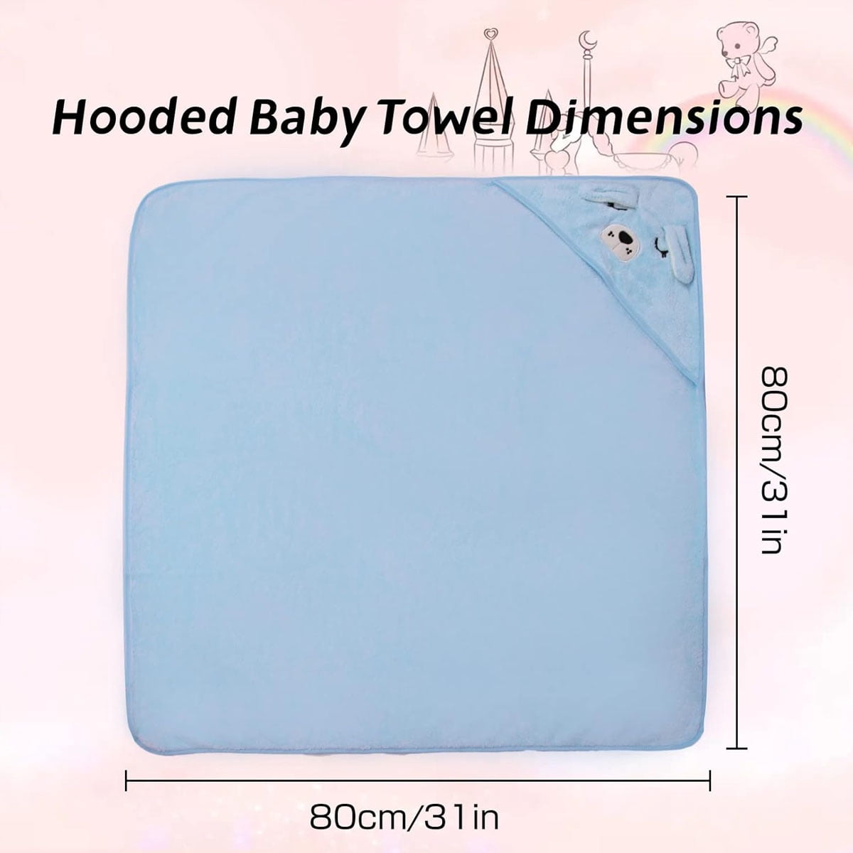 Yiliangx 2 PCS Hooded Towels Bath Towels for Kids Toddler Infant Boy and Girl Shower Gifts Cartoon Animal Absorbent Soft Washcloth 31.5 X 31.5 Inch