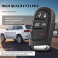 thumbnail image 2 of Car Key Fob Keyless Entry Remote GQ4-54T 433MHz ID4A Chip for Jeep Cherokee 2014-2020 5 Buttons 68141580AA 68141580AB, 2 of 5