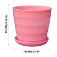 thumbnail image 3 of Colorful Plastic Flower Pot with Saucer - Perfect for Succulents and Home Office Decor - Modern Indoor Planter for Garden, Balcony, or Terrace, 3 of 6