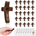 thumbnail image 1 of Fidget Toy Brevynx, cruz de madera con diseño de mi corazón, con bolsa de organza, 25 unidades, 1 of 7