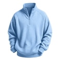 thumbnail image 5 of Bixock Toddler Boys Half Zip Sweatshirts Long Sleeve Tops Crew Neck Pullover Top Solid Color Casual Sweatshirt Warm Soft Breathable Daily Wear Boys Clothings, 5 of 7