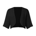 thumbnail image 5 of Women's 3/7 Sleeve Cropped Cardigan Sweater Open Front Short Shrugs Cardigans Lightweight Sweaters, 5 of 7