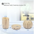 thumbnail image 2 of Modern Ceramic Bathroom Accessory Set, 3 Pack, Dispenser, Toothbrush Hold and Soup Dish, 2 of 6