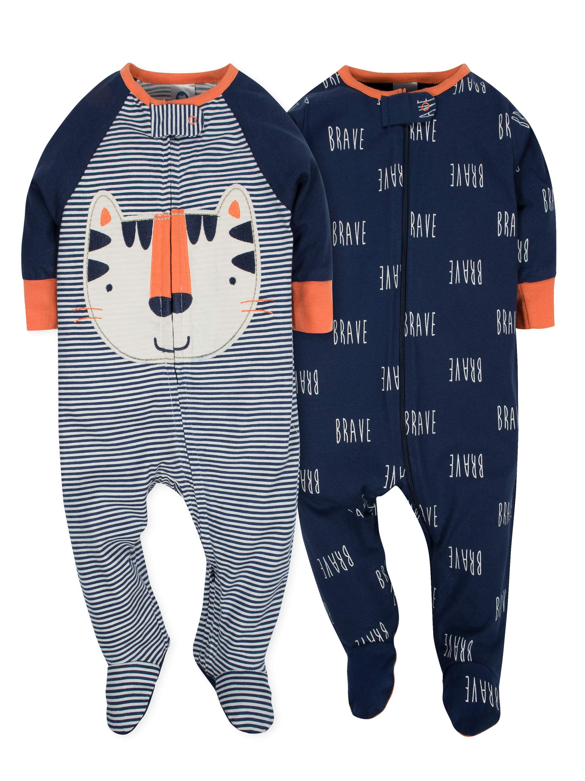 Gerber Baby Boys' 2-Pack Footed Pajamas 