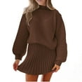 thumbnail image 2 of Long Sleeve Women Fall Winter 2 Pieces Skirt Sets Casual Sweater Pullover and Skirt, 2 of 6