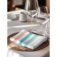 thumbnail image 6 of Teal Pink Striped Cloth Napkins Set of 6 Reusable Dinner Napkins, Farmhouse Stripes Simple Art Cocktail Napkin Washable Table Napkins for Wedding/Holiday Party/Baby Shower 20"x20", 6 of 7