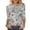 #02Multicolor, variant on Women's Tops 3/4 Length Sleeve TShirts 2026 Spring Summer Womens Clothings Basic Tees Fashion Flowers Printed Round Neck Blouses