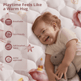 thumbnail image 4 of Baby Play Mat, Caveen Thicken Soft Cotton Baby Playmats, Foldable Anti-Slip Floor Crawling Playmat Playpen Mat for Infants and Toddlers, 50"x50", 4 of 8