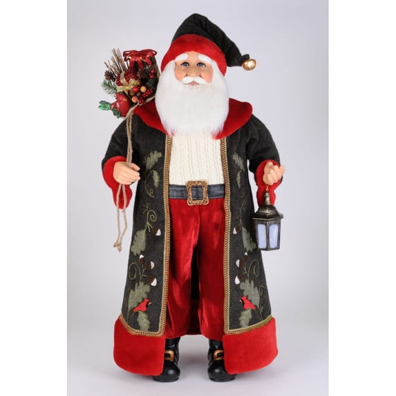 Karen Didion Originals Lighted Woodland Cardinal Santa Figurine, 38 Inches