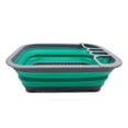 thumbnail image 4 of SAMMART Collapsible Dish Drainer - Foldable Drying Rack Set - Portable Dinnerware Organizer - Space Saving (1, Dark Grey/Bluish-Green, 4 of 7