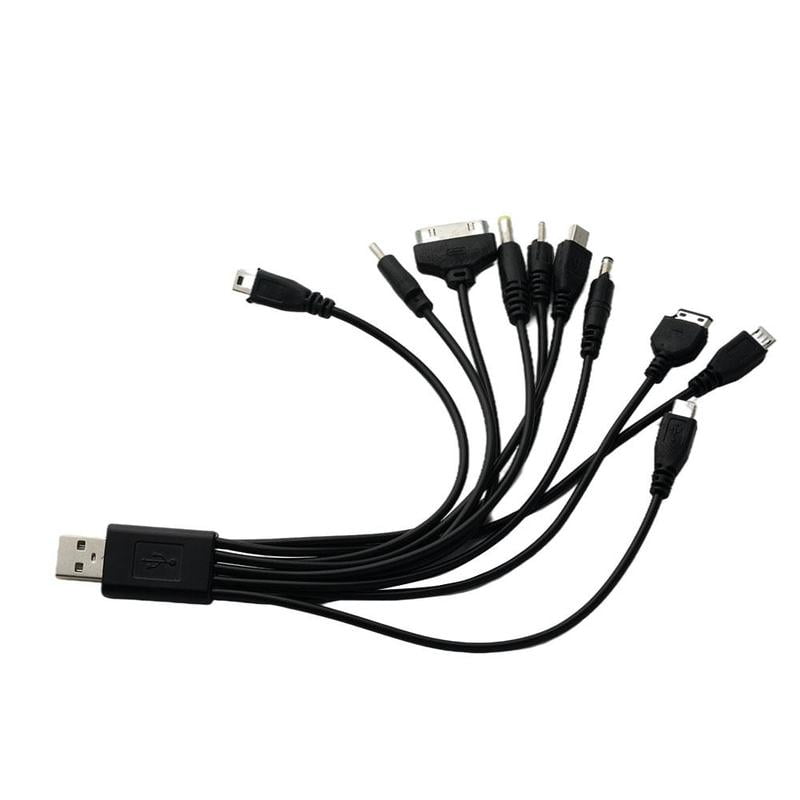 10 in 1 Portable USB Charger Cable 30PIN /3.5mm/ USB / Micro USB/HDMI/mini USB Multi Charging Date Cable for Smartphone