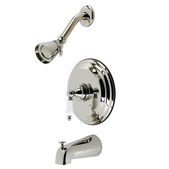 Kingston Brass KB3636PL Restoration Tub and Shower Faucet, Polished Nickel