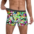 thumbnail image 2 of Kdxio Men's Boxer Briefs with Colorful Tie Dye Stained Glass Print - Comfortable and Breathable Underwear for Everyday Wear, 2 of 7