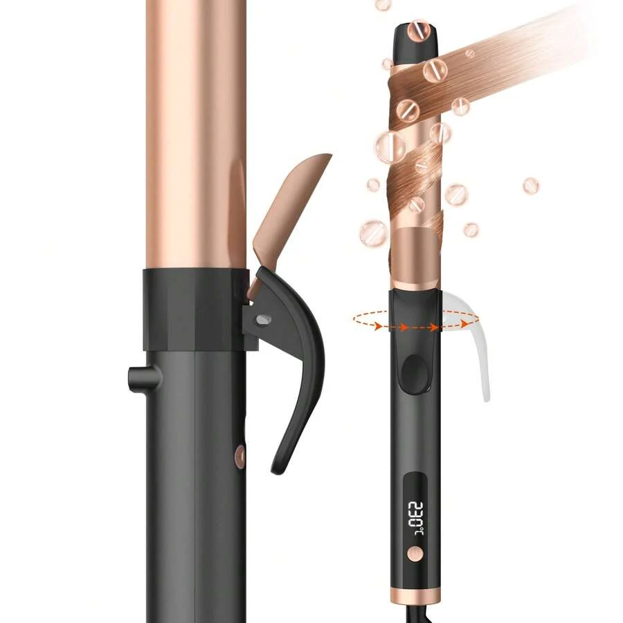 Rotating Curling Iron,Professional Auto Curling Iron,5 Temperature 1 1/4 In Automatic Curling Iron,Hair Styling Tools Travel Curling Iron,For Versatile Styling Halloween Christmas Gifts