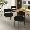 thumbnail image 5 of Boucle Upholstered Metal Side Chair, Dinning Chair Set of 6, Black, 5 of 7