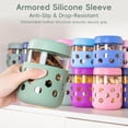 thumbnail image 2 of 6-Pack 16oz Glass Mason Jars with Silicone Sleeves, Airtight BPA-Free Overnight Oats Containers with Lids, Dishwasher Safe Leak-Proof Meal Prep Jars for Chia Pudding, Yogurt, Snacks, 2 of 9