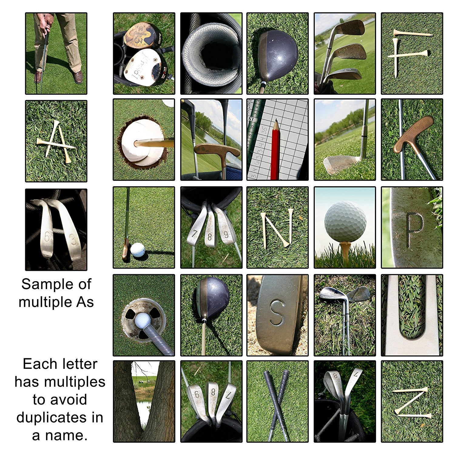 Personalized Golf Framed Canvas Wall Art, Live Preview, Choose Each Photo, Multiple Options