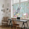 thumbnail image 5 of Easter Kitchen Curtain for Berdoom Living Room Cafe 45 Inch Length, Farmhouse Spring Rabbit Eggs Flowers Leaf Wood Tiers Curtains Light Filtering Drapes Rod Pocket Window Treatment 2 Panels 52"Wx45"L, 5 of 8
