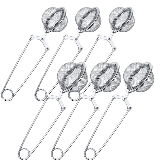 6Pcs Tea Infuser Loose Leaf Tea Snap Ball Tea Strainer Spoon Stainless Steel Tea Filter Steeper with Handle