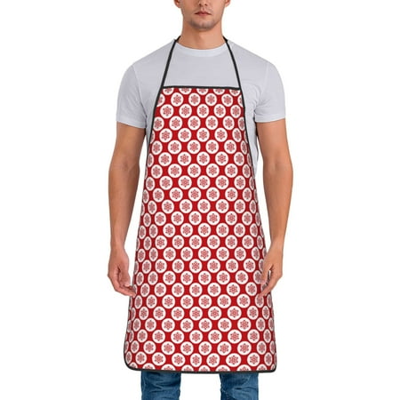 

Matuu Snowflakes for Cooking Apron for Men and Women Adjustable Strap and Waist Ties for Baking Cooking Gardening