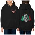 thumbnail image 3 of Mercatoo Kids Christmas Deer Print Hoodie Sweatshirt Girls Xmas Solid Color Cotton Leisure Loose Hooded Pockets Pullover, 3 of 3