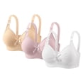 thumbnail image 2 of Fatuov Comfort Bras for Women Plus Size Breathable Everyday Bras for Casual Seamless Full Coverage Push Up T-Shirt Bras No Underwire, 3-Pack, Multicolor, 42B, 2 of 5