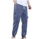 thumbnail image 1 of Pantalones largos para hombre, ropa de trabajo, vaqueros, tallas grandes, fáciles de usar, para primavera y otoño, estilo grueso, con vendaje para los pies, pantalones largos de poliéster para hombre., 1 of 5
