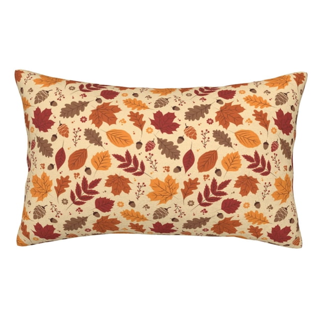 Fotbe Autumn Leaves 2 Funda de Almohada Decorativa Estilo Occidental, Lujo en Algodón, Fundas para Almohadas King, Cojín Estampado para Decoración del Hogar-14"x20"