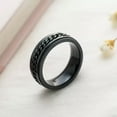 thumbnail image 3 of EOEMY Men'S 8mm Black Polished Band Stainless Steel Black Chain Wedding Ring Size 6-13, 3 of 5