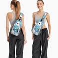 thumbnail image 4 of Fashionable Travel Sling Backpack Featuring Cartoon Seahorse, Starfish, Seashells, and Underwater Marine Life Patterns, Multi-Functional with Layered Storage for Outdoor Enthusiasts, 4 of 5