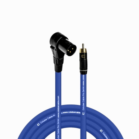 Coluber Cable Balanced Right Angle XLR Male to RCA Male Pro 3-Pin Connector