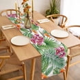 thumbnail image 4 of Watercolor Botanical Table Runner Tropical Monsteral Palm Leaves Flowers Tablerunners 18 x 72 Inch, Table Decorations Tabletop Scarf for Summer Gathering Holiday Farmhouse Kitchen Dining Decor, 4 of 8