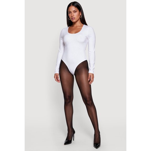 Women's Plus Size Long Sleeve Scoop Neck Bodysuit