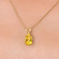 thumbnail image 3 of Gem Stone King 10K Yellow Gold Yellow Citrine Pendant Necklace for Women | 0.75 Cttw | Gemstone November Birthstone | Oval 7X5MM | With 18 inch Chain, 3 of 6